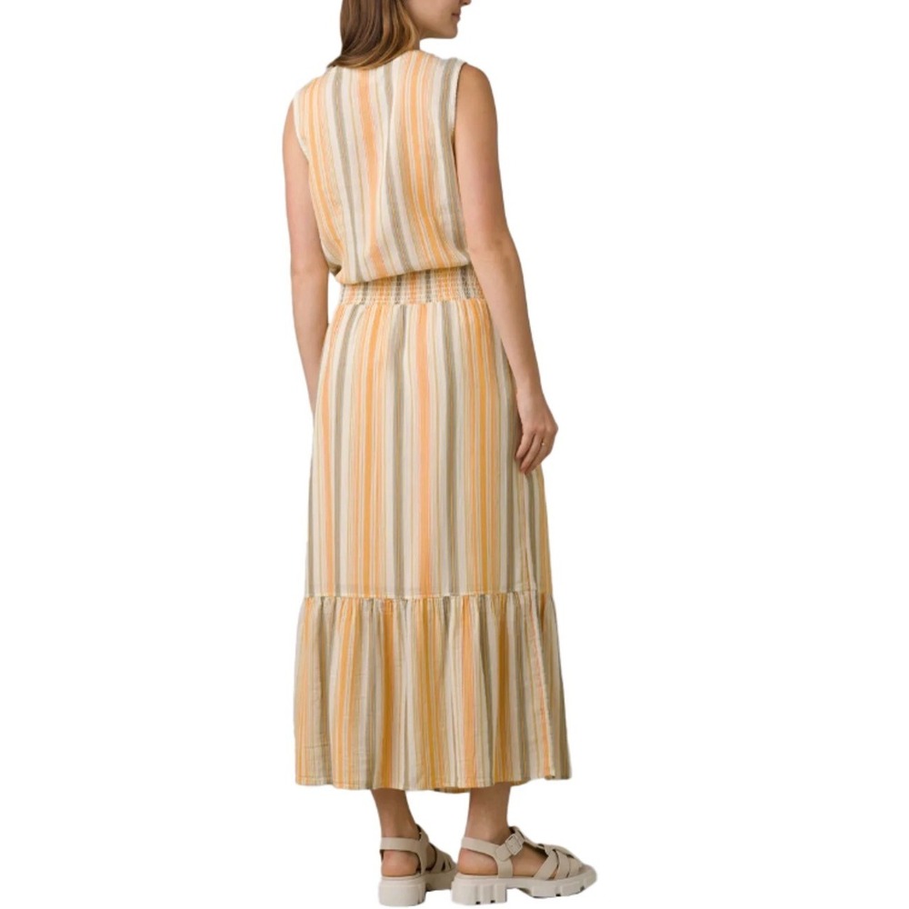 Prana California Dreaming 100% Organic Cotton Golden Hour Stripe Maxi Dress XS - Picture 2 of 15